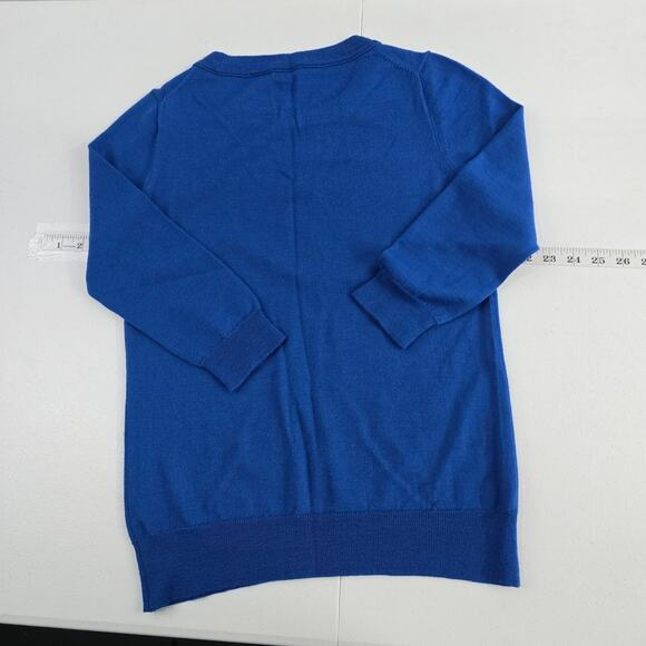 J Crew Merino wool Tippi sweater blue 46725 womens S 6868 - Picture 2 of 7